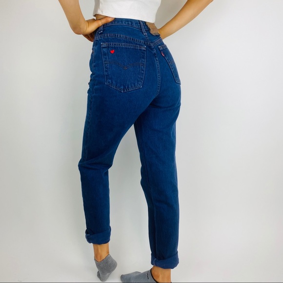dark blue vintage jeans